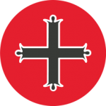 Mount Michael Logo Black Cross on in Red Circle