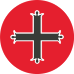 Mount Michael Logo Black Cross on in Red Circle