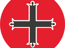 Mount Michael Logo Black Cross on in Red Circle